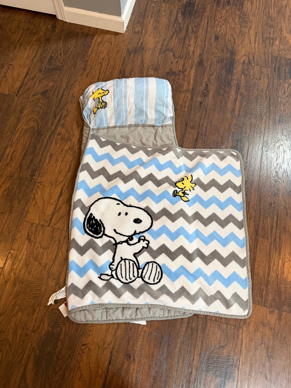 Toddler Nap Mat with Snoopy & Woodstock in Blue and Gray